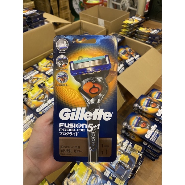 Dao cạo râu Nhật Bản cao cấp 5 lưỡi Gillette Fusion Proglide (Cán Dao + Lưỡi Dao + Đầu bảo vệ) [HangNhat]