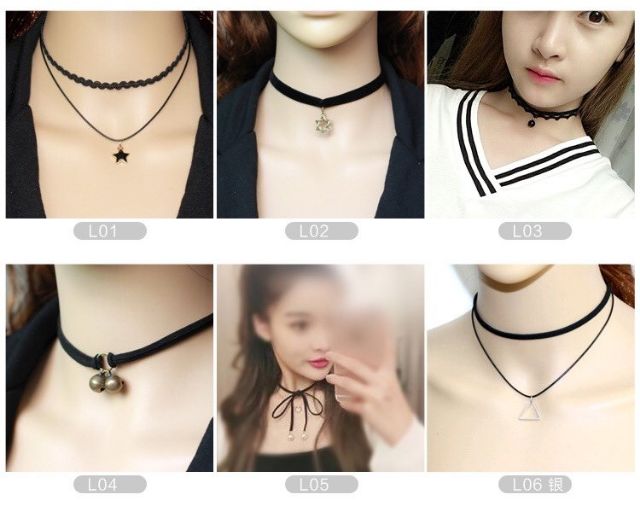 Set 10 chocker nữ mẫu ngẫu nhiên (tặng vòng may mắn khi mua 5 bộ)