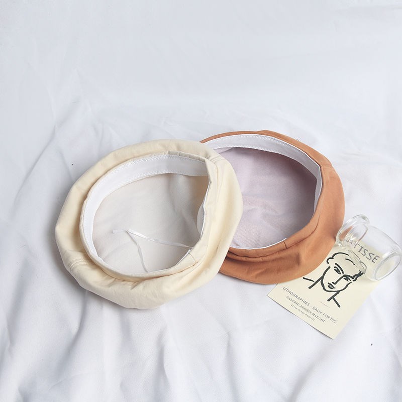 Mũ Nồi Thoáng Khí Màu Trơn Phong Cách Retro Xinh Xắn