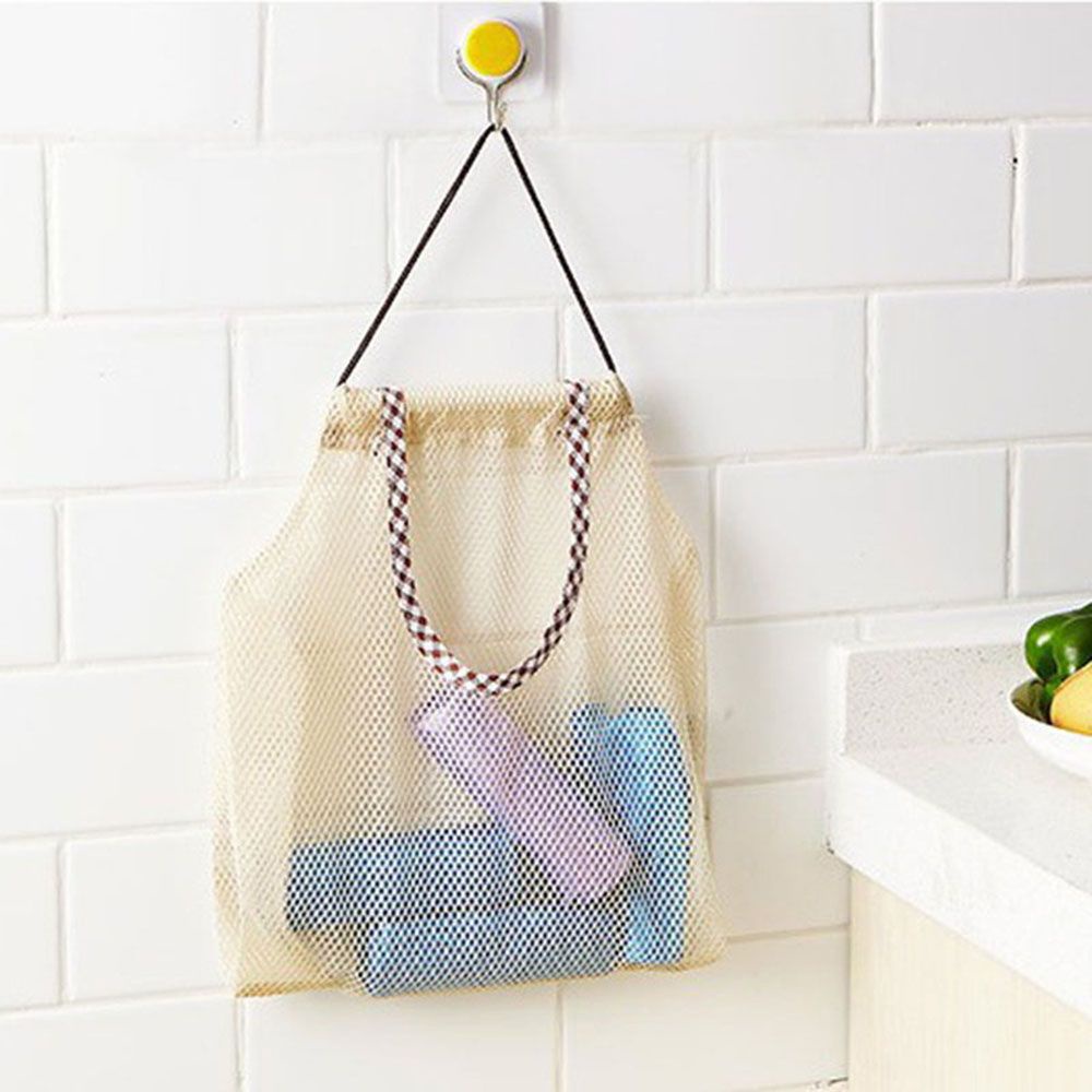 Túi Lưới Polyester Đựng Hành Tỏi Treo Tường Tiết Kiệm Không Gian