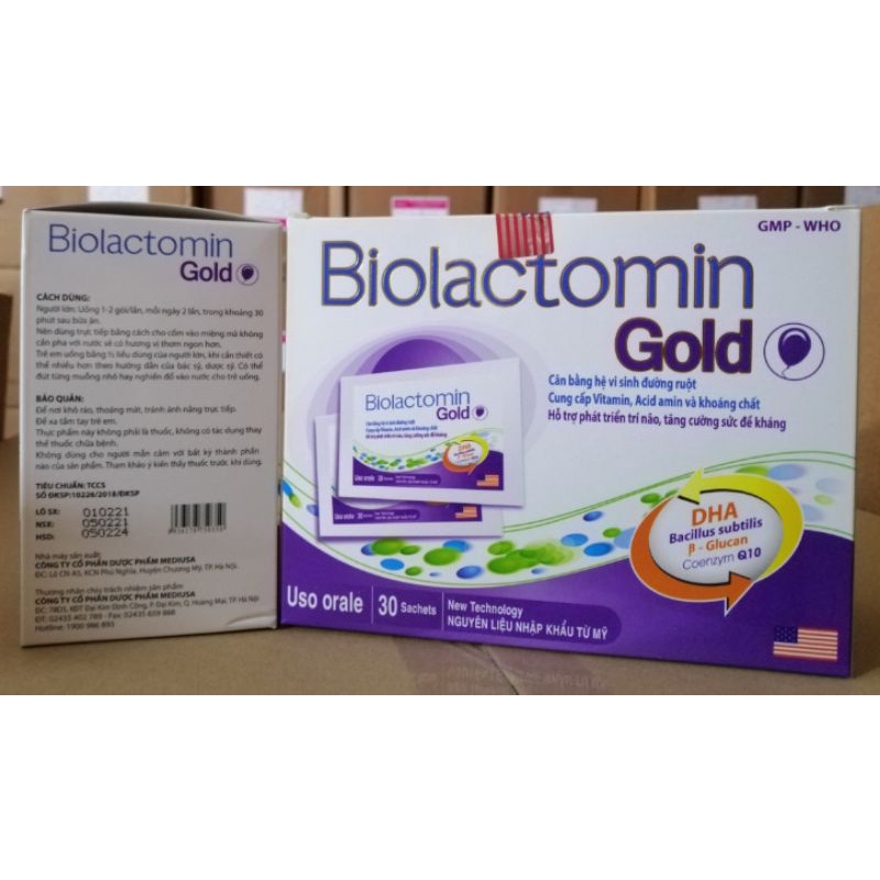 Cốm Biolactomin hỗ trợ tiêu hóa.