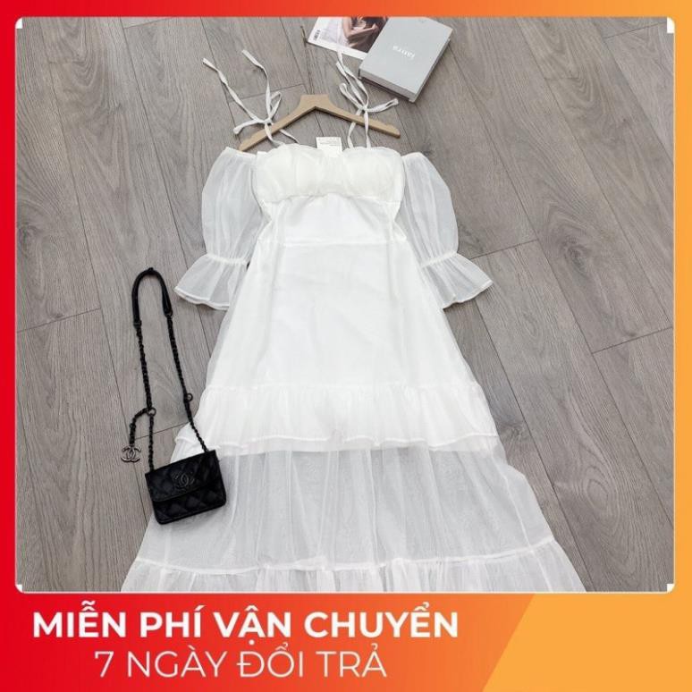 𝐅𝐑𝐄𝐄 𝐒𝐇𝐈𝐏 Váy Trắng Maxi Cực Cá tính Item Sống Ảo Du Lịch Chất tơ sợi qc cao cấp siêu mềm đẹp