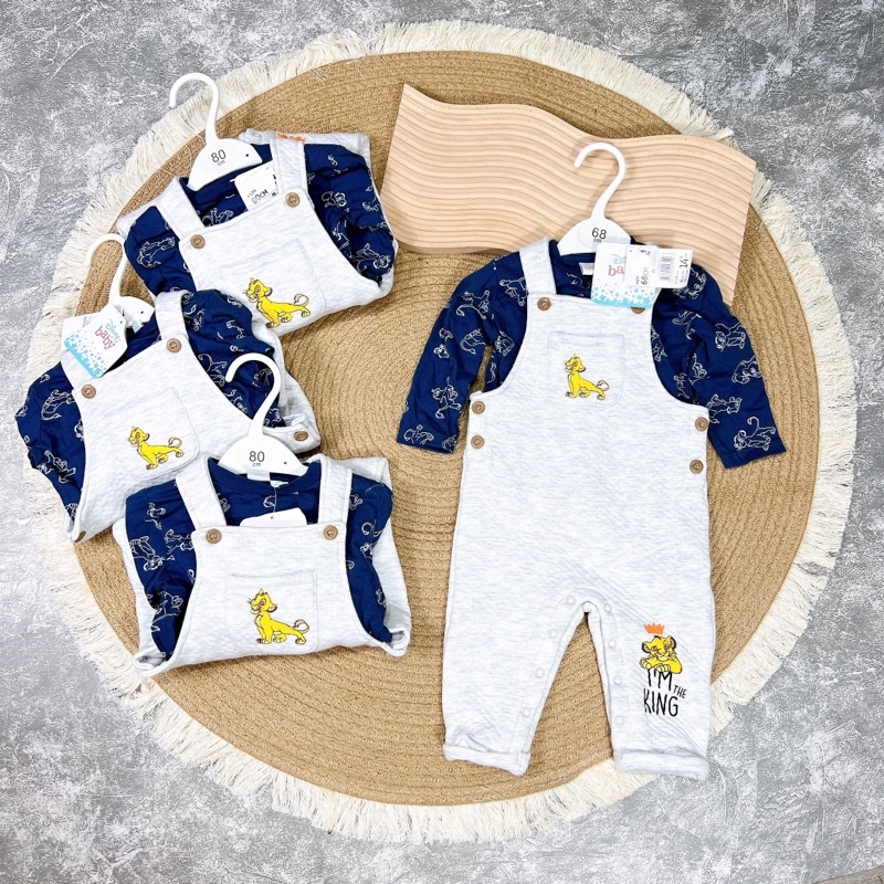 Set yếm Disney trần bông kèm áo cho bé