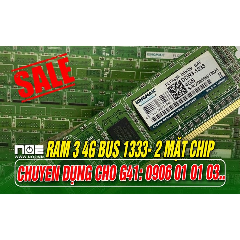 Ram 3 4G máy tính bàn bus 1333 và 1066 Dùng cho mainboard g41