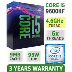 Bộ vi xử lý Intel Core i5 9600KF (3.7GHz turbo up to 4.6GHz, 6 nhân 6 luồng, 9MB Cache, 95W) - 1151-v2