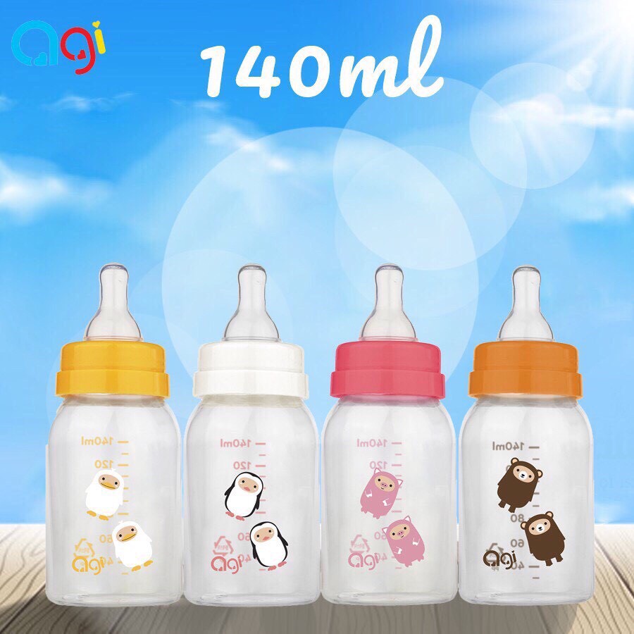 [CHÍNH HÃNG] BÌNH SỮA AGI CỔ HẸP NHỰA PP ( MẪU MỚI) 60ML - 140ML - 250ML