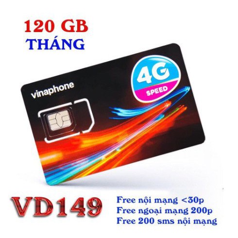 SIM VD149 12T- 1440GB ( Miễn Phí Data ) và Gọi Miễn Phí và nhắn tin Miễn Phí -Sản Phẩm Sử Dụng Bảo Hành 12 Tháng