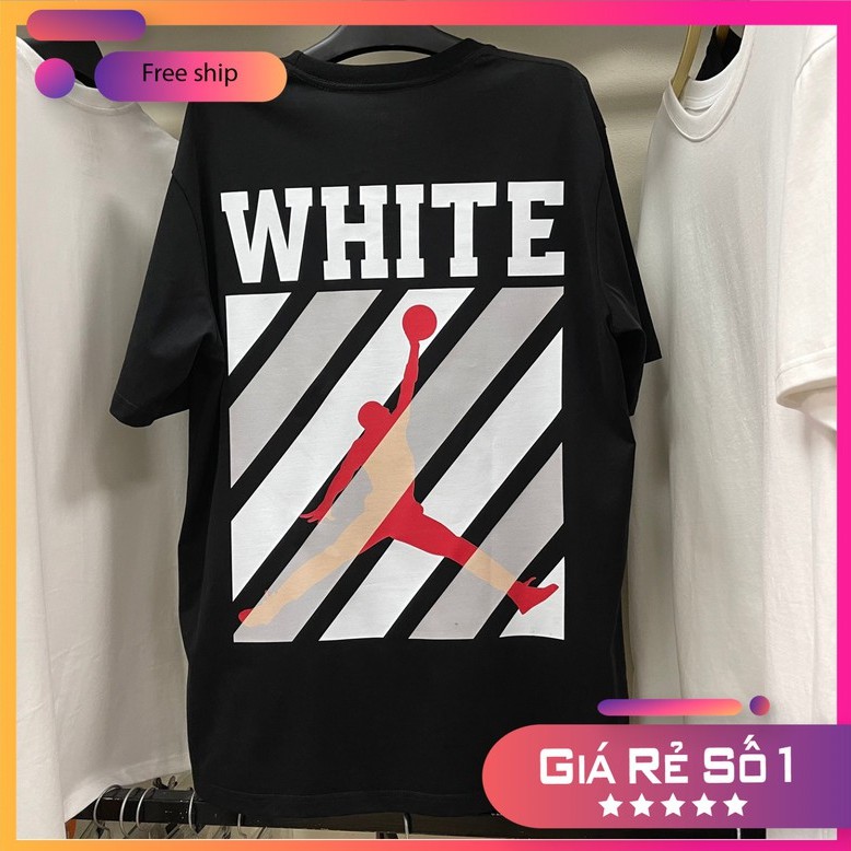 Áo Off-White Jordan, áo thun form rộng tay lỡ hàng cao cấp.  Chất vải mềm mịn, thoáng mát