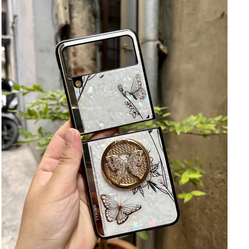 CHÍNH HÃNGỐp hãng TYBOMB BƯỚM ĐÁ KÈM IRING lưng gương kính SAMSUNG ZFOLD Z FOLD ZFLIP FLIP 4 3