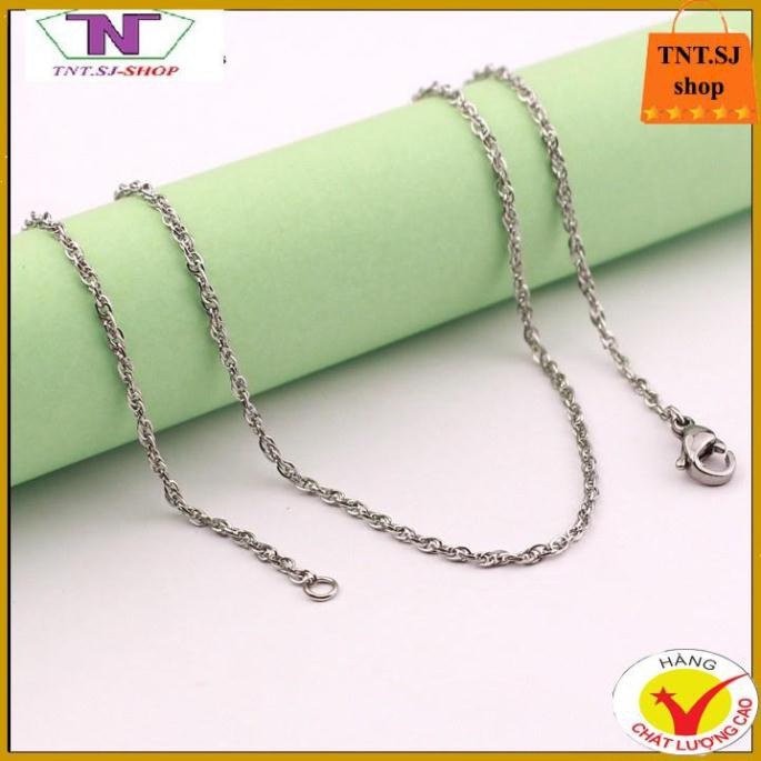 ( HÀNG ĐẸP) DÂY CHUYỀN NỮ INOX 3 KHOEN LỒNG XOẮN ĐẸP D013