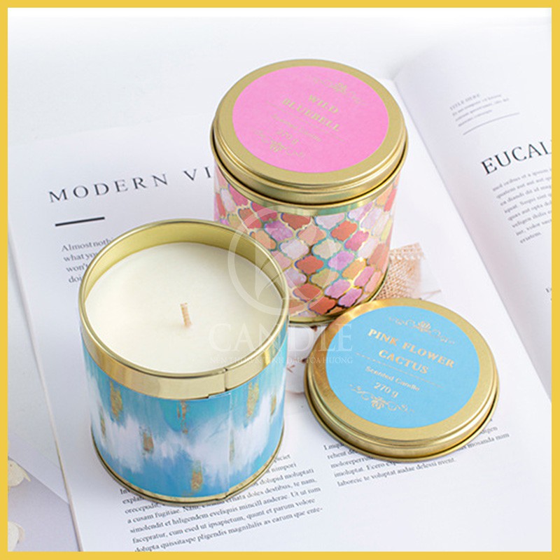 Nến Thơm Thư Giãn -  Nến hộp thiếc 1 Bấc Kcandle