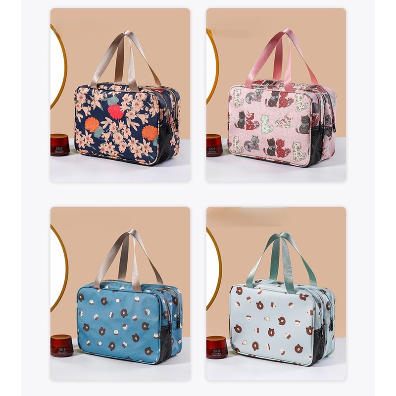 Túi Da pu Đựng Mỹ Phẩm Chống Thấm Nước Tiện Lợi Khi Đi Du Lịch