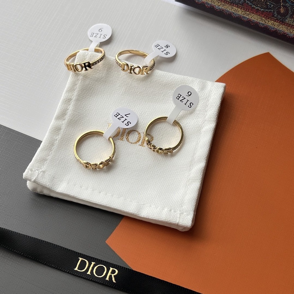 Nhẫn Đeo Tay Dior Xi Mạ Vàng / Bạc 925 Có Chữ Phong Cách Hàn Quốc Cho Nữ