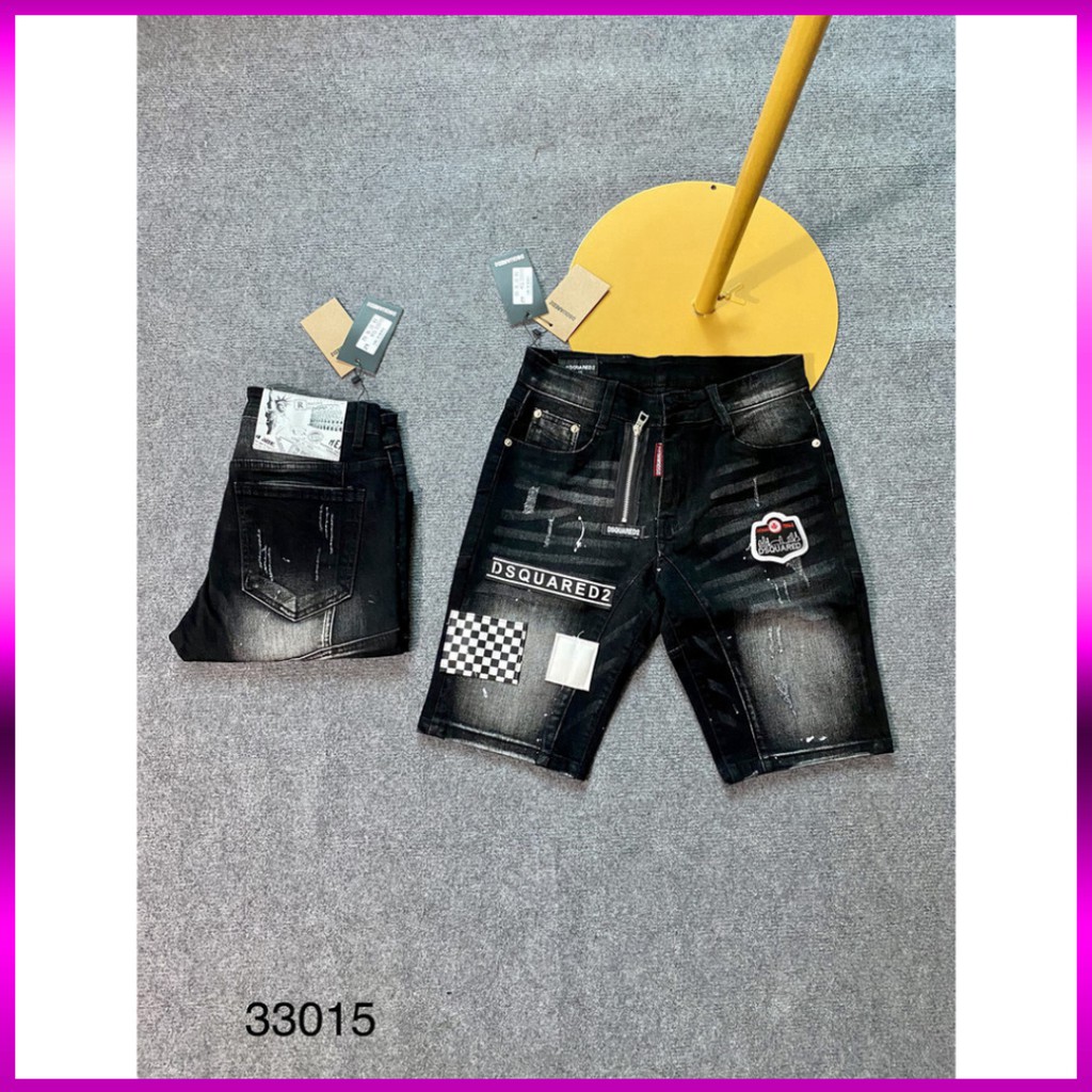 Quần Ngố ⚡ Quần Bò Nam DSQ Khóa Lệch , Huy Hiệu Thuê Màu Đen Hàng Siêu đẹp | BigBuy360 - bigbuy360.vn