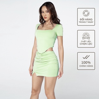 Chân váy nhún eo nữ busy thun cotton mịn co giãn ôm sát cvn3