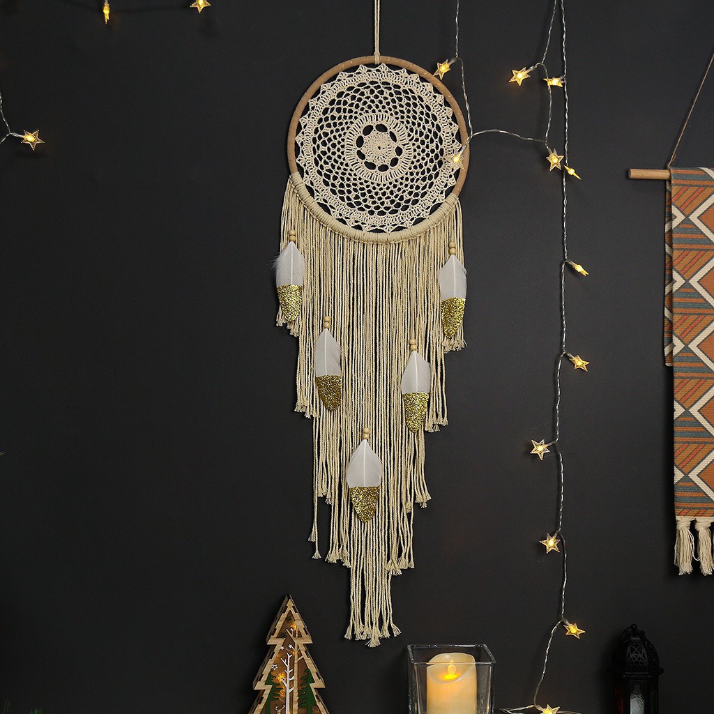 (Mẫu 19) Macrame Dreamcatcher Trang Trí Phòng Ngủ, Cửa Hàng, Homestay Tuyệt Đẹp