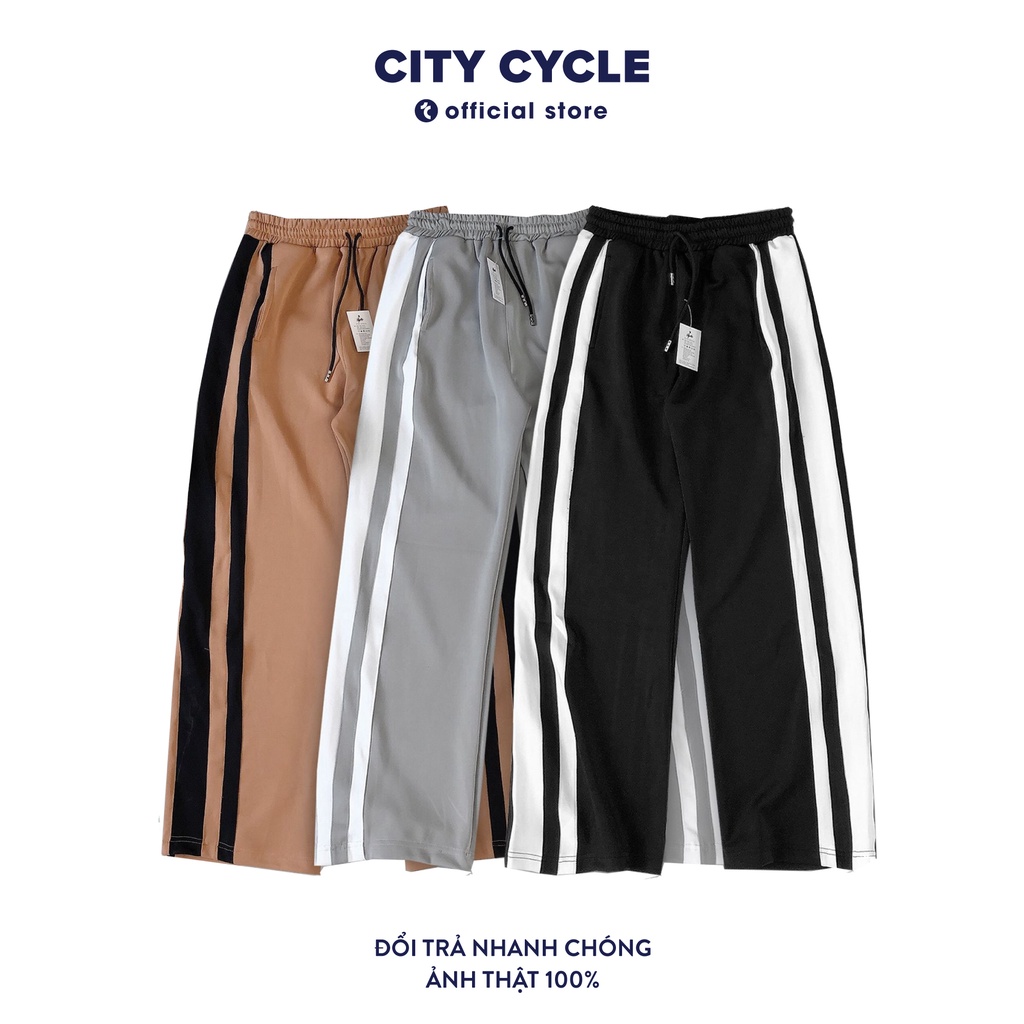 Quần ống rộng local brand 5 line City Cycle unisex form suông cạp chun nam nữ oversize