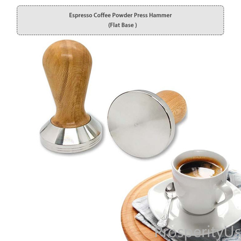 [ProsperityUs] Coffee Tamper Wooden Handle Barista Machine Grinder 51mm for Espresso Hammer