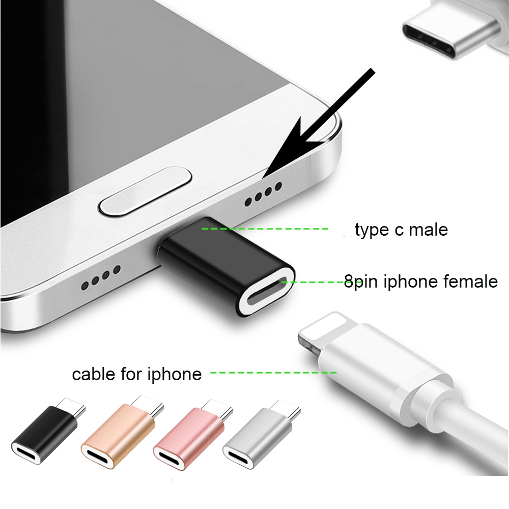 Đầu Chuyển Đổi 8 Pin Sang Usb C Cho Iphone Huawei P20 Pro Samsung