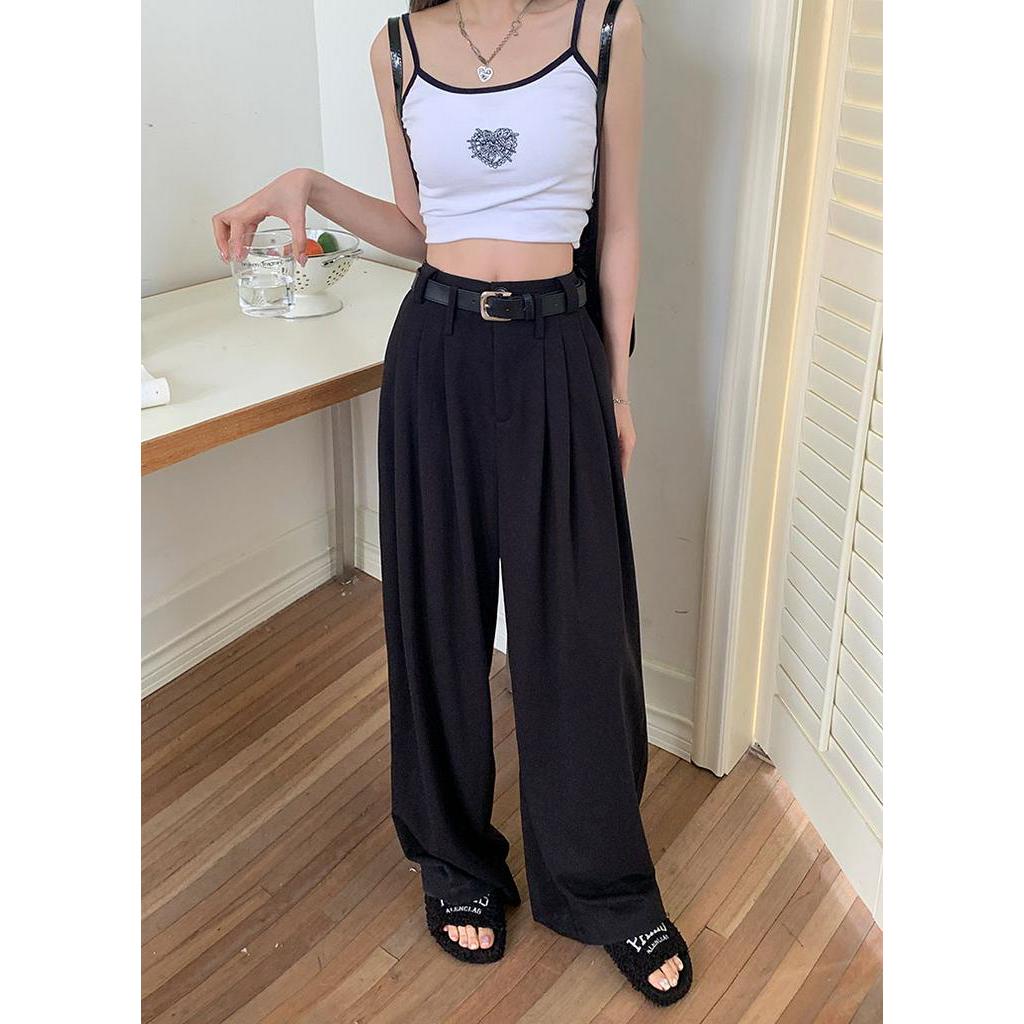 Quần Dài Ống Rộng Lưng Cao Thời Trang Mùa Xuân Mới Dành Cho Nữ 61320