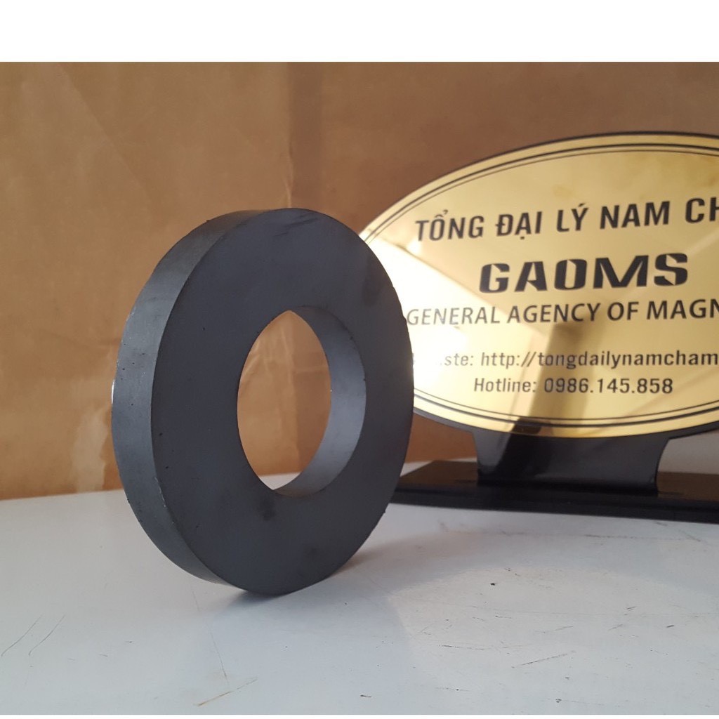 Nam châm đen siêu to 220x20 lỗ 110mm, làm loa cỡ đại, nam châm đen lực từ mạnh