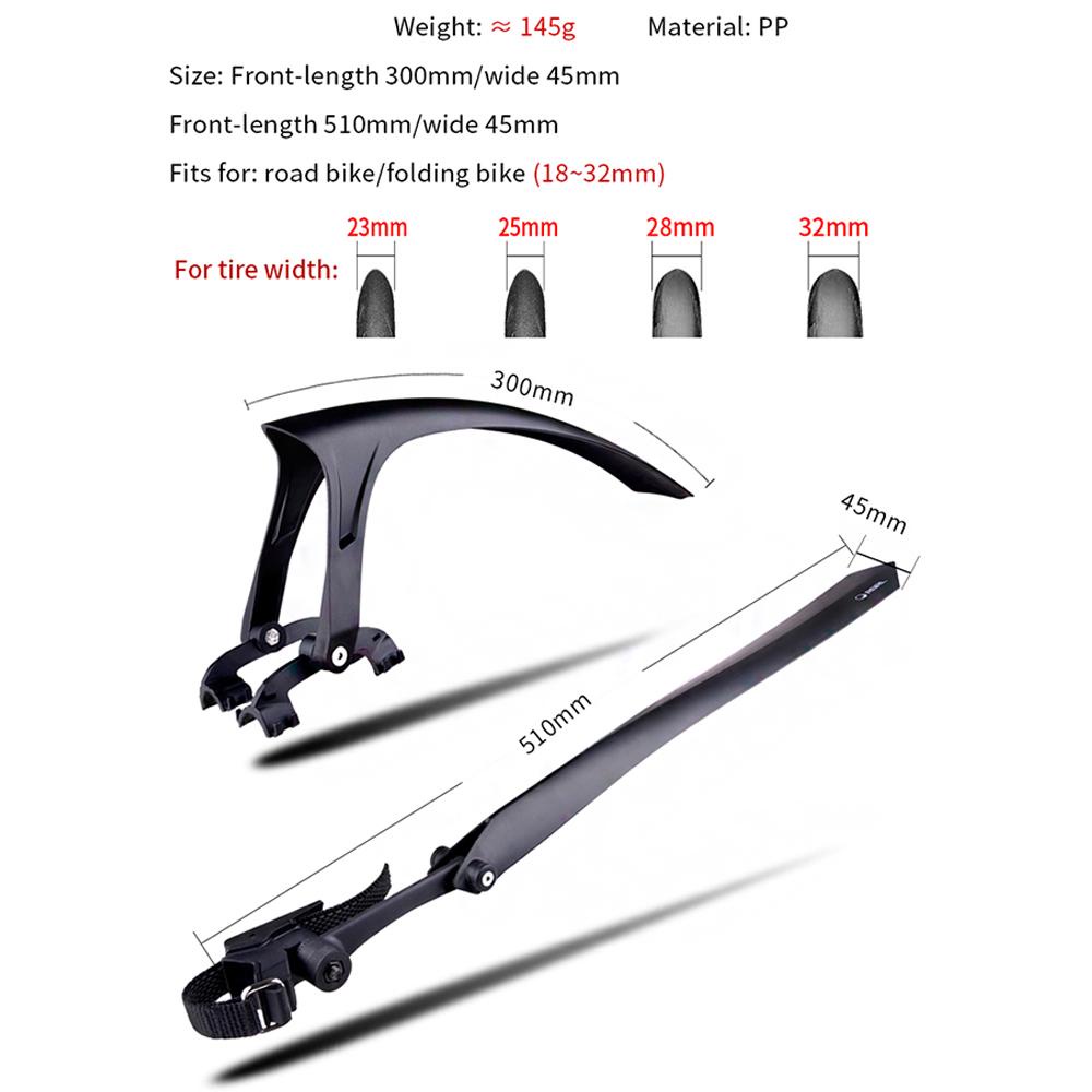 Tấm Chắn Bùn Trước Và Sau Bằng Nhựa ABS Tháo Gỡ Nhanh Cho Xe Đạp Leo Núi