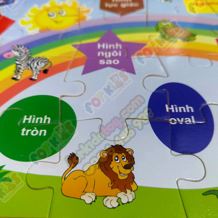 Ghép hình Puzzle 24 mảnh học số học hình khối, đồ chơi Winwintoys cho bé 2 tuổi