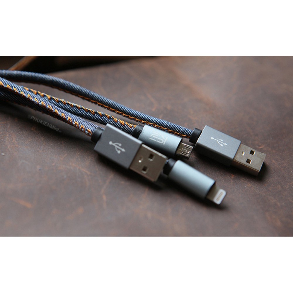 Cáp MicroUSB Maoxin bọc vài jean dài 1m