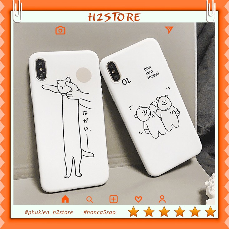 Ốp iph one dẻo hình gấu mèo cho iph one 7 plus 8 plus 6 s plus X s Xr Xsmax 11 11pro 11promax se2