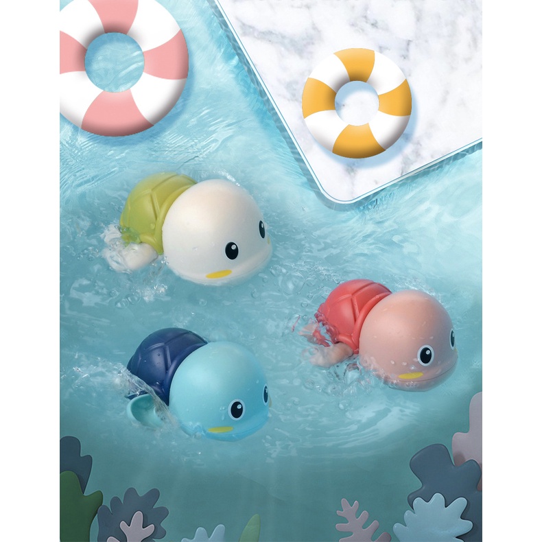 Đồ Chơi Nhà Tắm - Rùa Vặn Dây Cót Bơi Trên Mặt Nước - Đồ Chơi Cho Bé