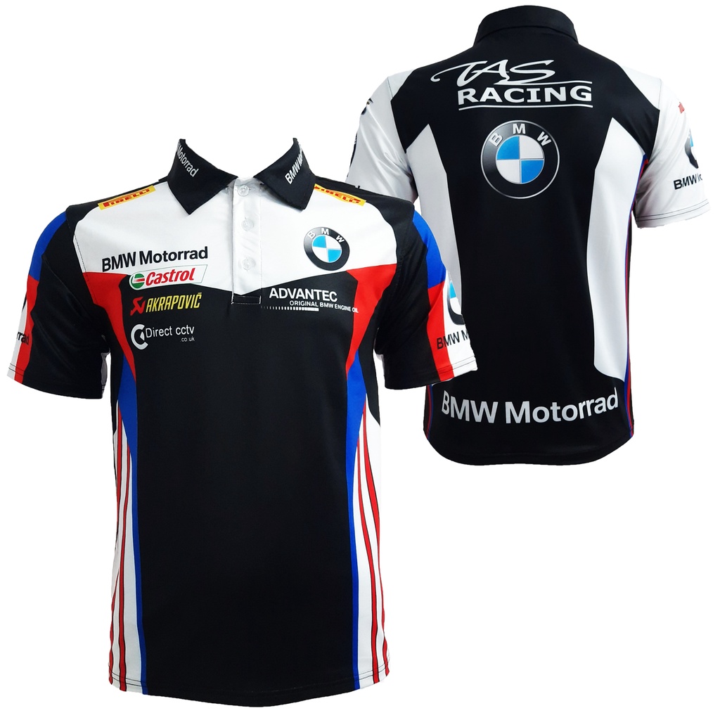 ÁO BMW - ÁO THUN XE MÁY - ÁO THUN MOTO - ÁO THUN THỂ THAO CÓ CỔ IN TEM XE MẪU BMW