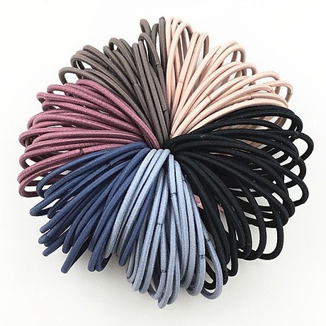 Set 100 dây buộc tóc cho nữ kèm túi zip