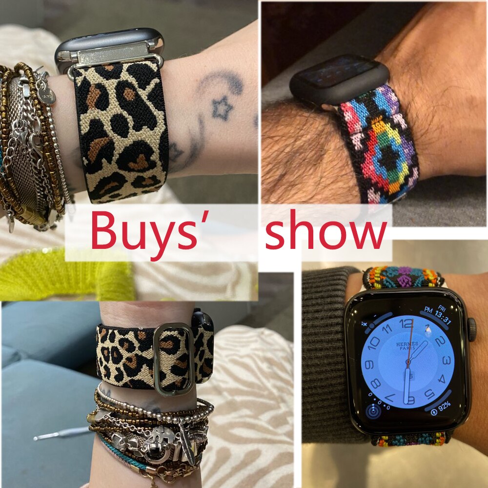 Dây đeo đồng hồ bằng nylon thích hợp cho Apple Watch 6 Se 5 4 3 2 1 38mm 40mm 42mm 44mm
