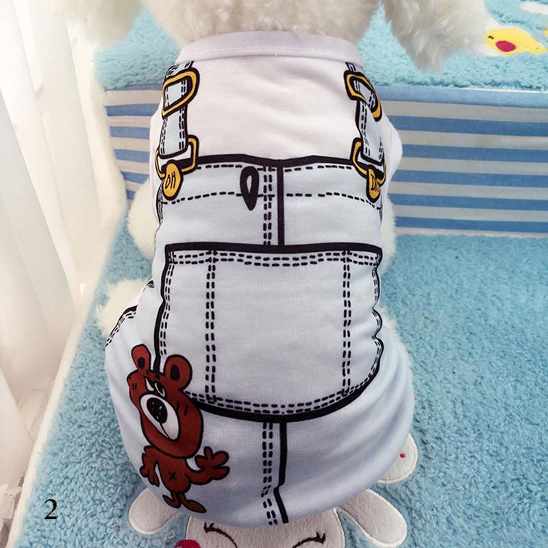 🐶SD Chó cưng dễ thương Vest quần áo mùa hè Chó nhỏ Chihuahua T-shirt Áo sơ mi bông mềm Kích thước S