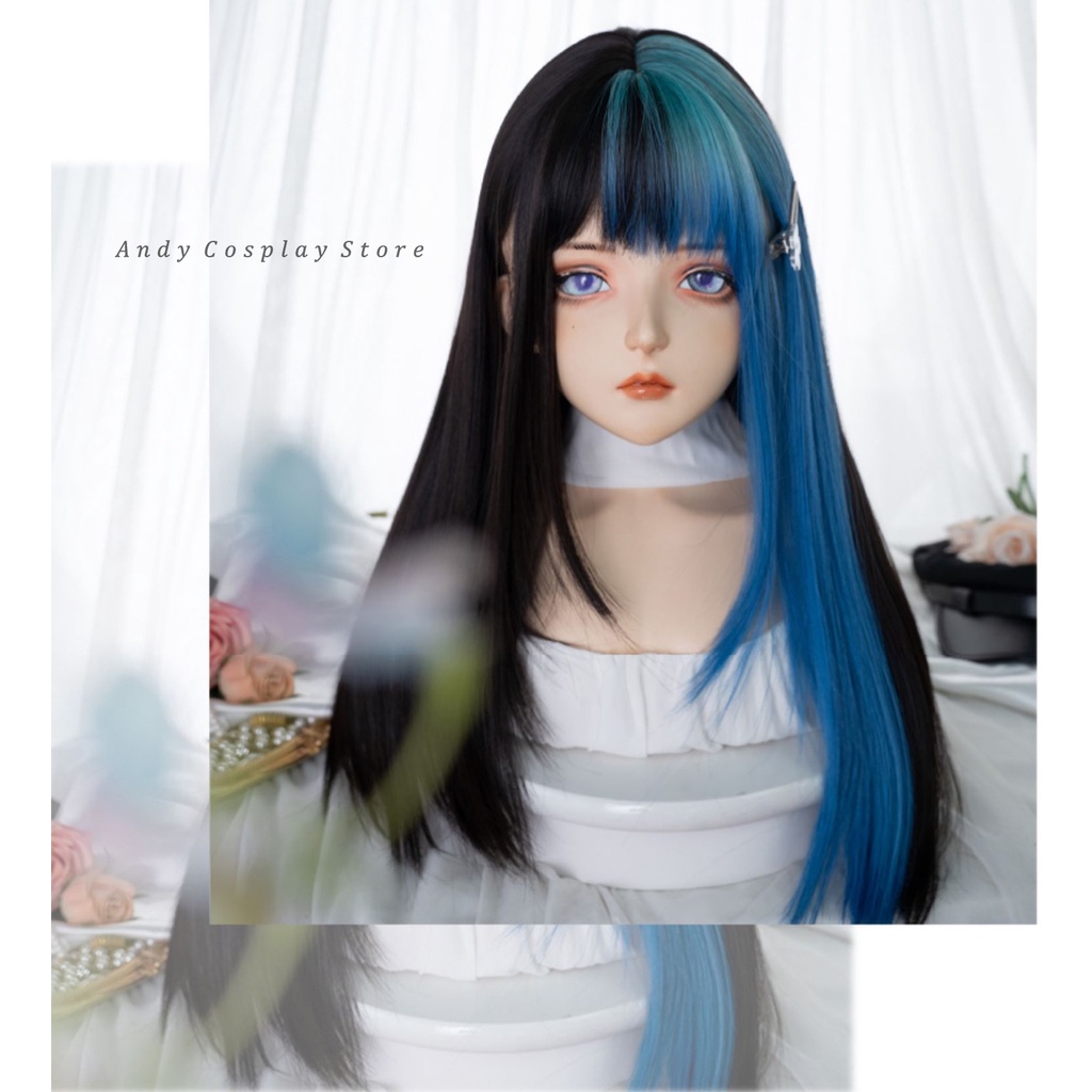 [CÓ SẴN] Wig teen/ tóc giả đen xanh miku Mignon Alice Garden