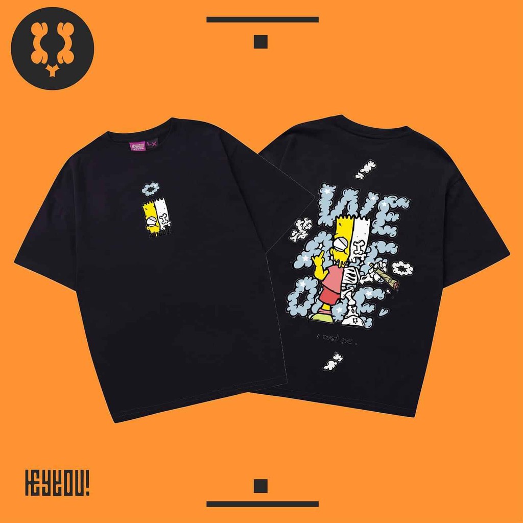 Áo thun Simpsons We Are One Đen - Áo phông Hey You Studio Local Brand Simson Xương Unisex - áo thun nam nữ form rộng