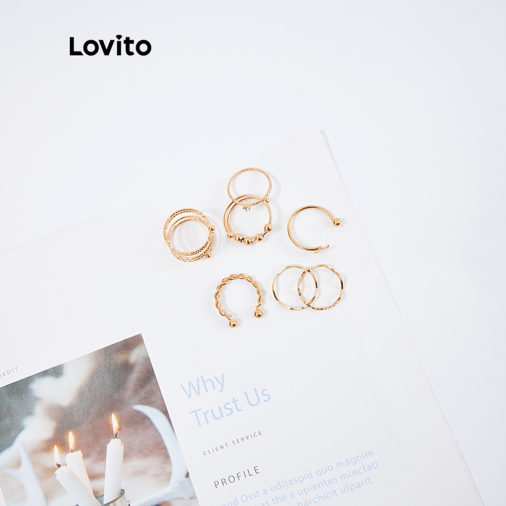 Lovito Nhẫn Kim Loại Ngôi Sao Thường L26LD132 (Vàng)