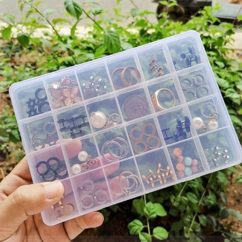 Hộp Khay nhựa 24 ô đựng cham đá phụ kiện các loại to đẹp