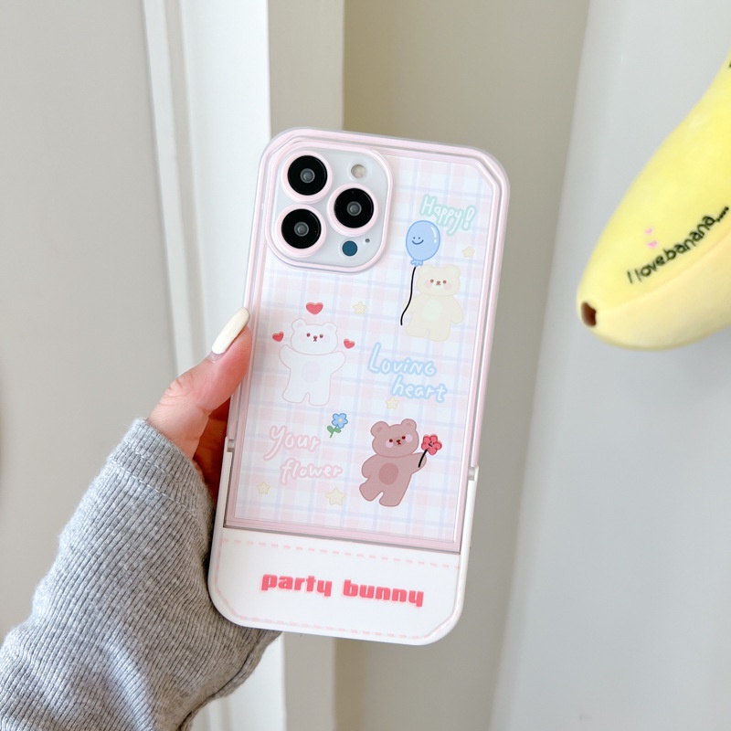 Ốp lưng iphoneỐp Điện Thoại  Kèm Giá Đỡ Tàng Hình Họa Tiết Hoạt Hình Dễ Thương Cho iphone 14 / 13Pro 12 / xs / 6 / 7 / 8PLUSDinuo case