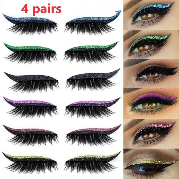 Set 4 Cặp Miếng Dán Kẻ Mắt Dễ Tẩy Trang Tiện Dụng Cho Halloween