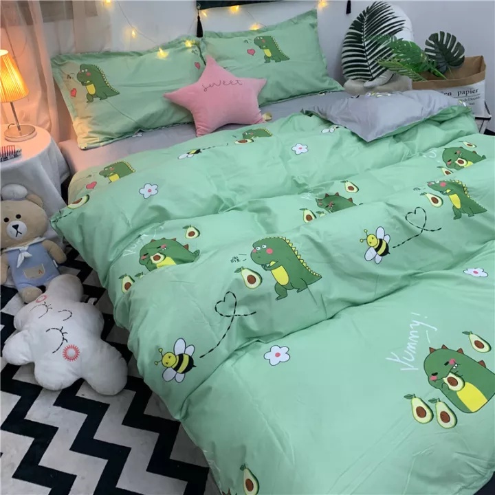 Chăn Phao Siêu Dày, Chăn Poly Cotton Họa Tiết Hoạt Hình Đáng Yêu