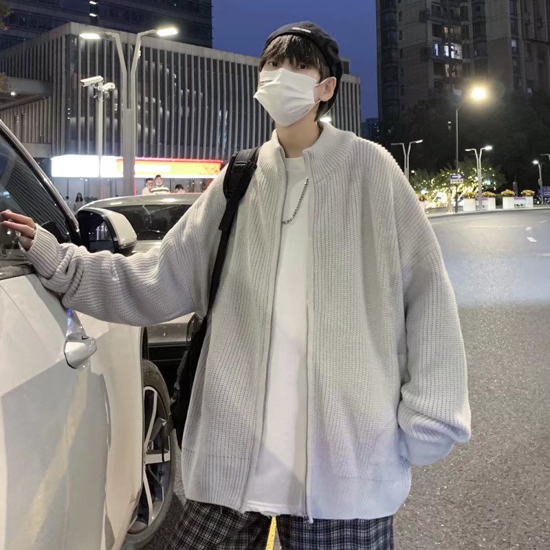 Áo khoác nam oversize chất len dày dệt lỏng thời trang Unisex phong cách Hàn Quốc