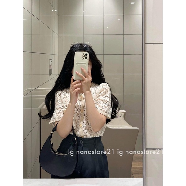 Áo sơ mi ren hoa Nana21 Nanastore21