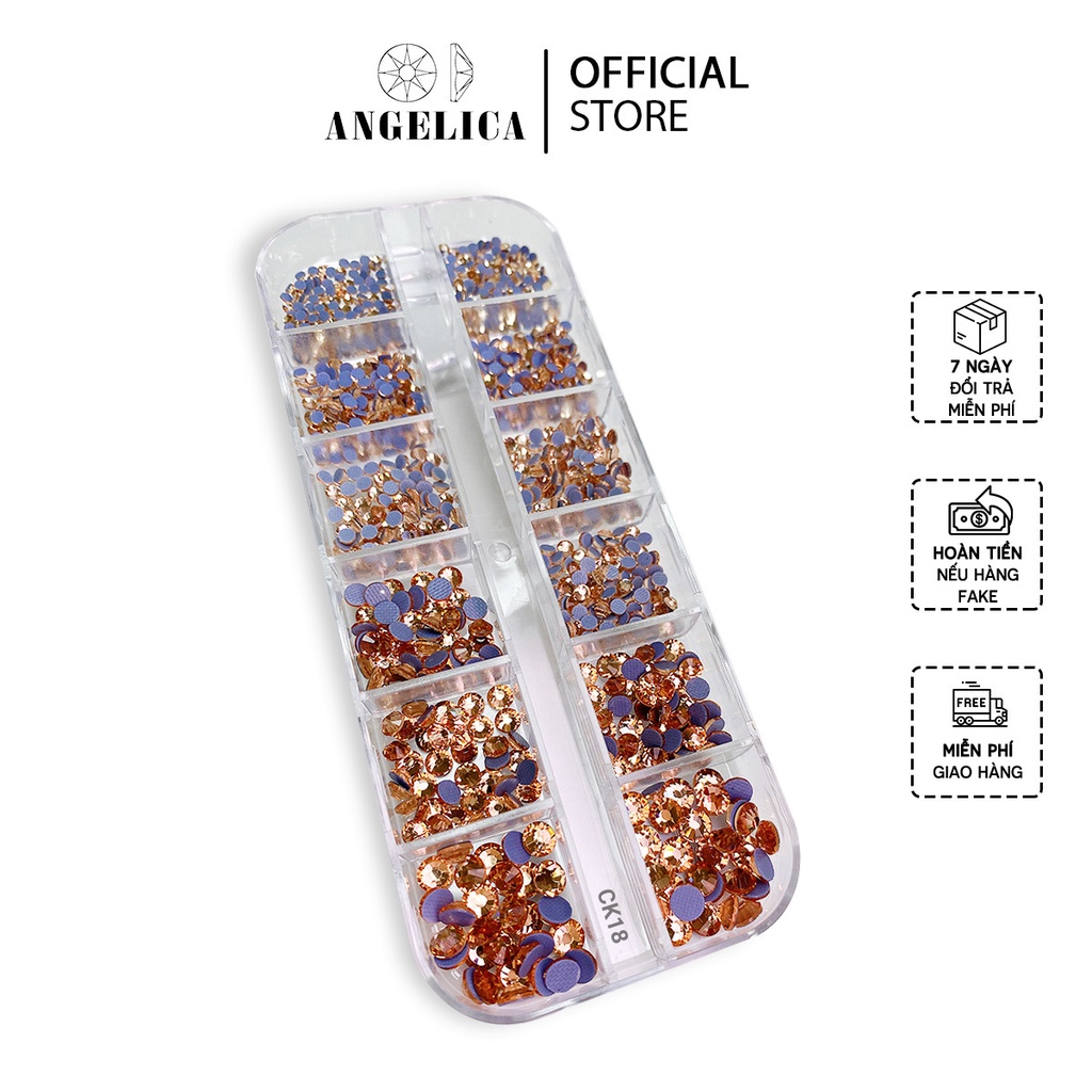 Khay Đá Nail Chân Keo Mix Size Chính Hãng Trang Trí Móng ANGELICA CK18