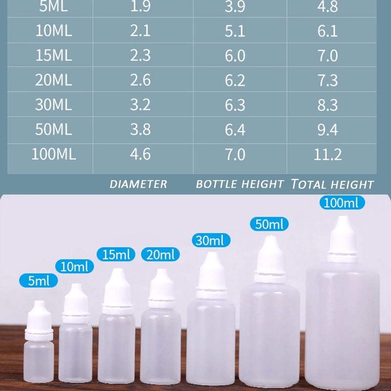 Chai Nhựa Rỗng Mini Có Thể Nạp Đầy Đa Năng Dùng Đựng Dung Dịch Tinh Chất / Giọt Mắt