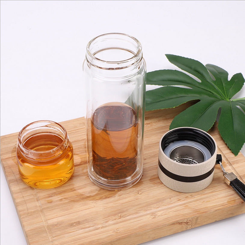 Bình thủy tinh 2 lớp có lọc trà 500ml - BX2994