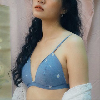 Bra Cotton Chip Cotton Hoa Cúc 🌸May Theo Số Đo 🌸 Áo Lót Quần Lót Vải Thô Cotton Họa Tiết Hoa Cúc