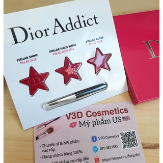 Vỉ Sample 3 màu son DIOR Addict Stellar Shine/Stellar Halo Shine/Stellar Gloss
