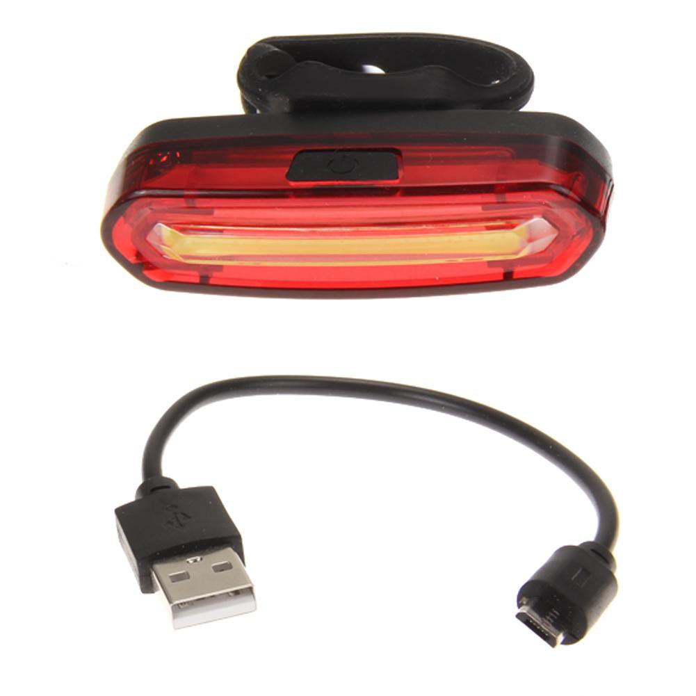 USB Rechargeable COB LED Bicycle Bike Cycling Front Rear Tail Light Lamp