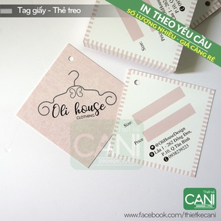 1000c Tag giấy Tem giấy treo quần áo thoi vuông 4 x 4cm In theo yêu cầu Tem treo CANI